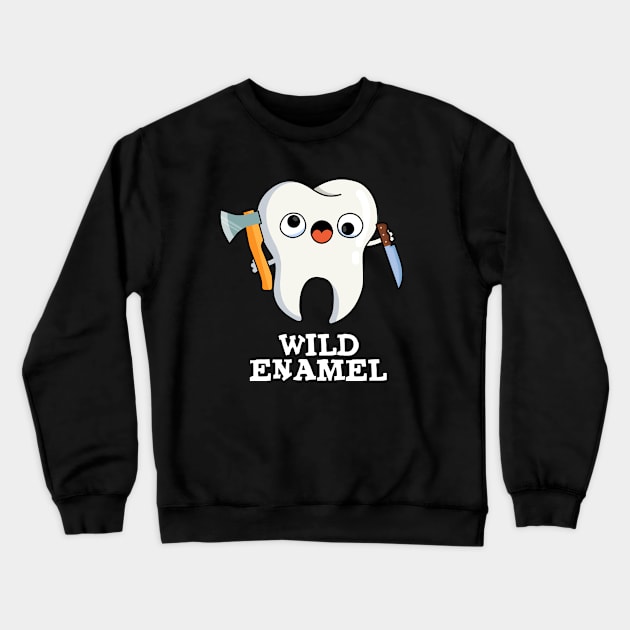 Wild Enamel Cute Wild Animal Tooth Pun Crewneck Sweatshirt by punnybone